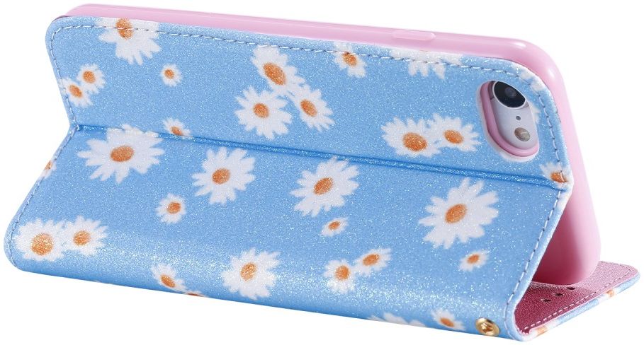 Apple iPhone 7 / 8 /SE 2020 Hoesje Portemonnee Hoesje Bloemen Blauw afbeelding 2