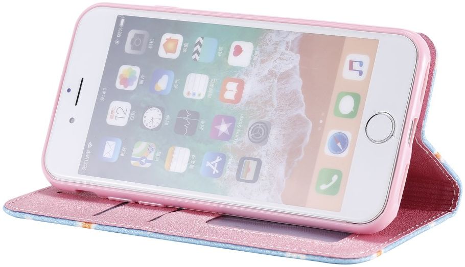 Apple iPhone 7 / 8 /SE 2020 Hoesje Portemonnee Hoesje Bloemen Blauw afbeelding 11