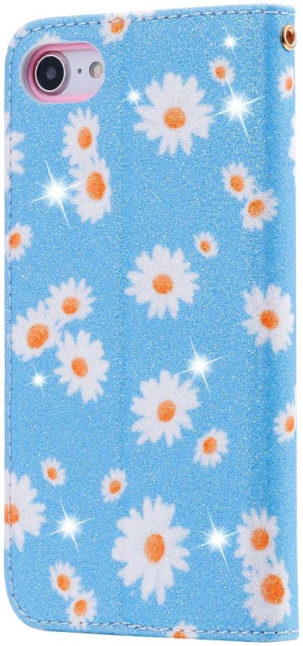 Apple iPhone 7 / 8 /SE 2020 Hoesje Portemonnee Hoesje Bloemen Blauw afbeelding 9