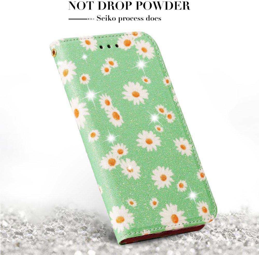 Apple iPhone 11 Pro Portemonnee Hoesje met Bloemen Print Groen afbeelding 11