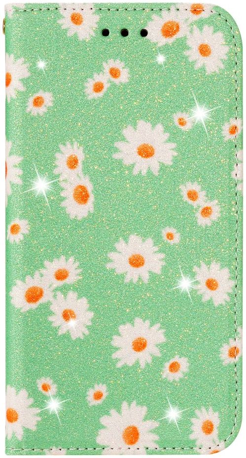 Apple iPhone 11 Pro Portemonnee Hoesje met Bloemen Print Groen afbeelding 1
