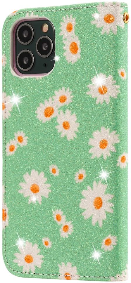 Apple iPhone 11 Pro Portemonnee Hoesje met Bloemen Print Groen afbeelding 16