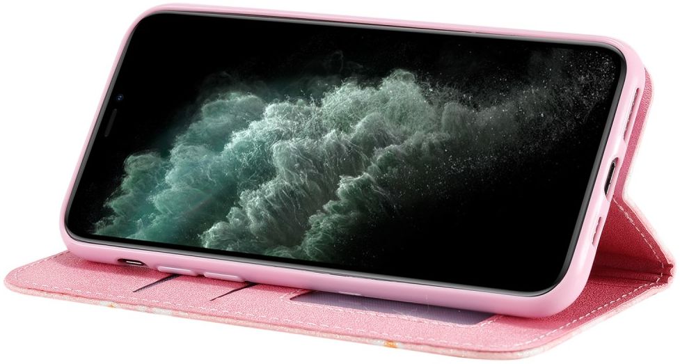Apple iPhone 11 Pro Portemonnee Hoesje met Bloemen Print Roze afbeelding 10