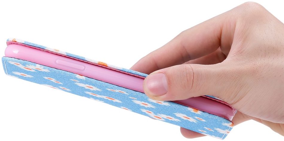 Apple iPhone 11 Pro Portemonnee Hoesje met Bloemen Print Blauw afbeelding 12