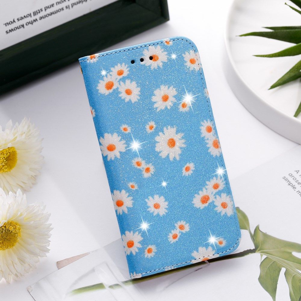 Apple iPhone 11 Pro Portemonnee Hoesje met Bloemen Print Blauw afbeelding 3