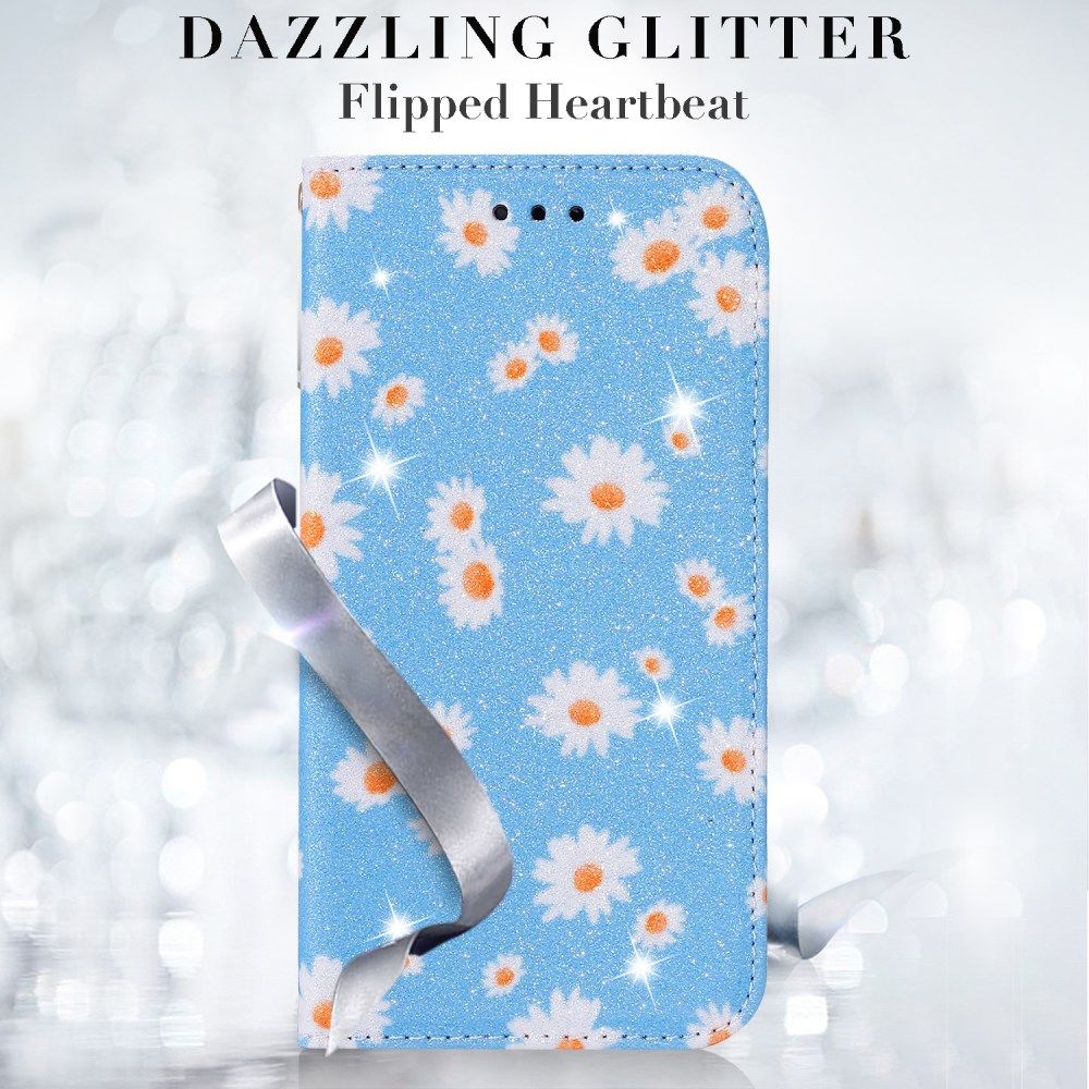 Apple iPhone 11 Pro Portemonnee Hoesje met Bloemen Print Blauw afbeelding 4