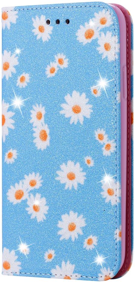 Apple iPhone 11 Pro Portemonnee Hoesje met Bloemen Print Blauw afbeelding 6