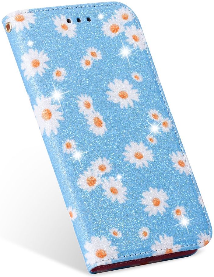 Apple iPhone 11 Pro Portemonnee Hoesje met Bloemen Print Blauw afbeelding 8