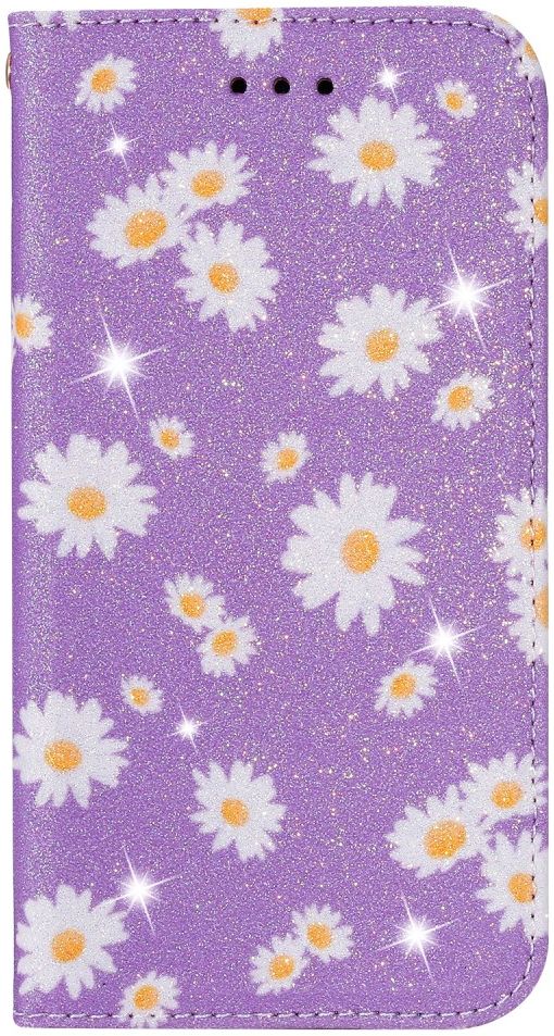 Apple iPhone 11 Pro Portemonnee Hoesje met Bloemen Print Paars afbeelding 1