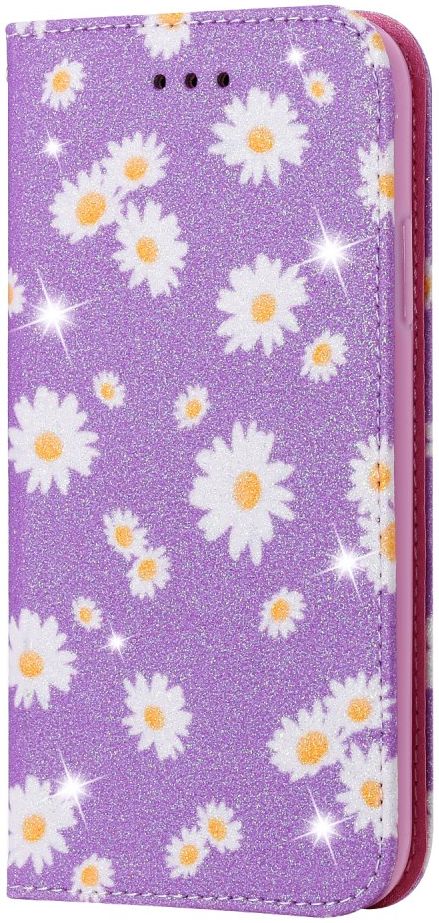 Apple iPhone 11 Pro Portemonnee Hoesje met Bloemen Print Paars afbeelding 6