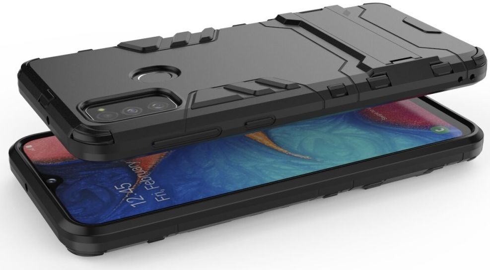 Samsung Galaxy M21 Hoesje Back Cover Met Kickstand Zwart afbeelding 6