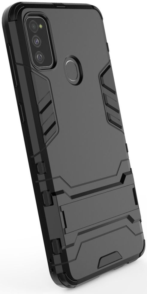 Samsung Galaxy M21 Hoesje Back Cover Met Kickstand Zwart afbeelding 7