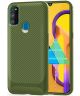 Samsung Galaxy M21 Hoesje TPU Carbon Design Anti-Slip Groen