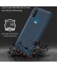 Samsung Galaxy M21 Hoesje TPU Carbon Design Anti-Slip Blauw