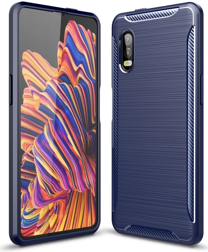 Samsung Galaxy Xcover Pro Geborsteld TPU Hoesje Blauw afbeelding 1