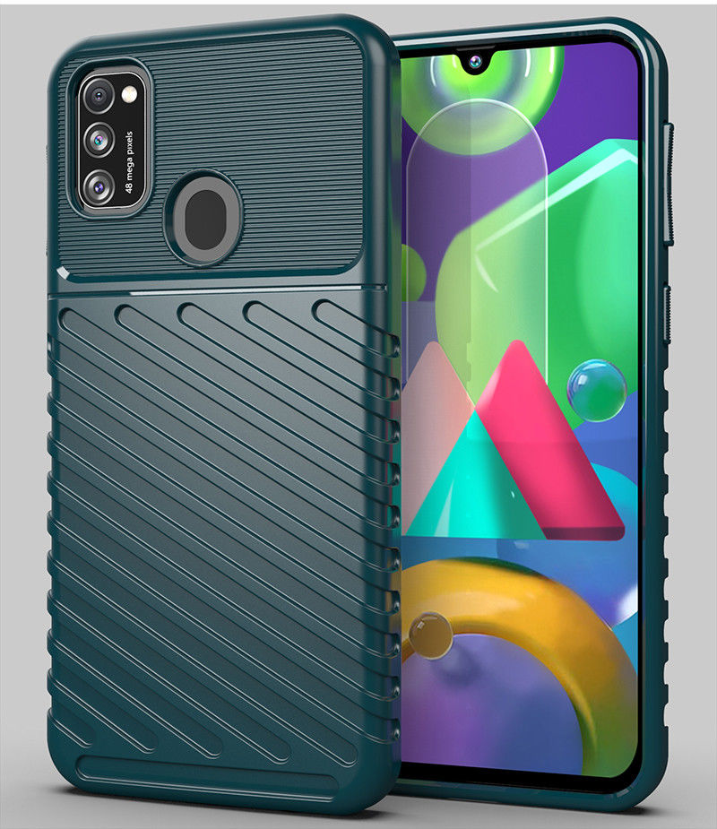 Samsung Galaxy M21 Twill Thunder Texture Back Cover Groen afbeelding 2