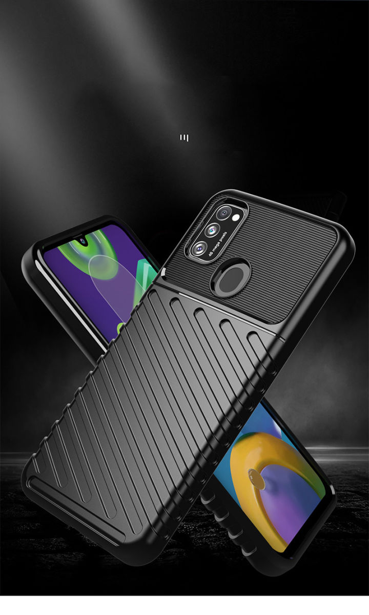Samsung Galaxy M21 Twill Thunder Texture Back Cover Groen afbeelding 3