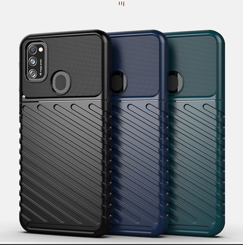 Samsung Galaxy M21 Twill Thunder Texture Back Cover Groen afbeelding 4