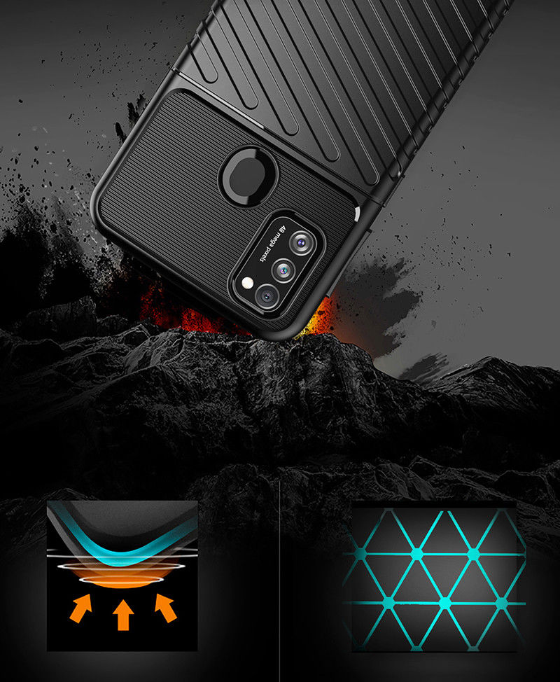 Samsung Galaxy M21 Twill Thunder Texture Back Cover Groen afbeelding 7