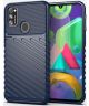 Samsung Galaxy M21 Twill Thunder Texture Back Cover Blauw