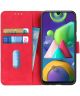 KHAZNEH Samsung Galaxy M21 Hoesje Retro Wallet Book Case Rood