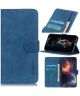 Samsung Galaxy M21 Book Case Hoesje Vintage Portemonnee Blauw