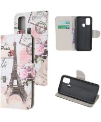 Samsung Galaxy M21 Book Case Hoesje Wallet met Print Eiffeltoren