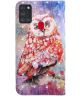 Samsung Galaxy A21s Book Case Hoesje Wallet Print Uil