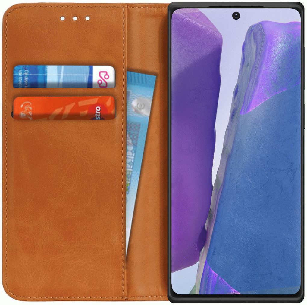 Samsung Galaxy Note 20 Splitleren Portemonnee Hoesje Bruin afbeelding 1