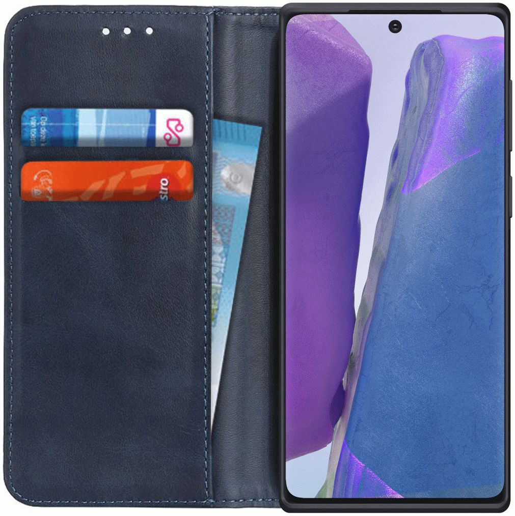 Samsung Galaxy Note 20 Splitleren Portemonnee Hoesje Blauw afbeelding 1