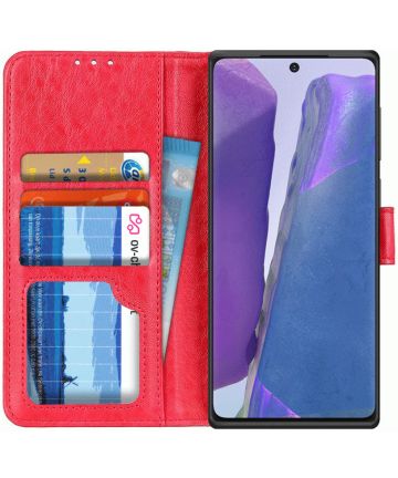 Samsung Galaxy Note 20 Hoesje Portemonnee Book Cover Rood Hoesjes