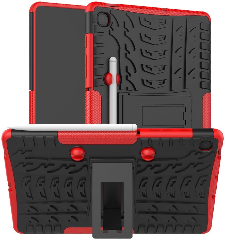 Samsung Galaxy Tab S6 Lite Hybride Kickstand Hoes Rood afbeelding 1