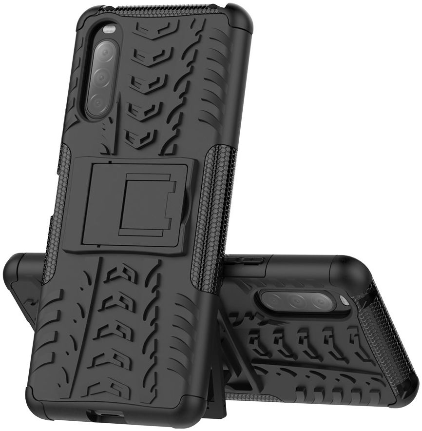 Sony Xperia II Hybride Hoesje met Kickstand Zwart afbeelding 8
