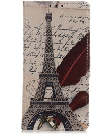 Sony Xperia L4 Hoesje Portemonnee met Eiffeltoren en Brief Print Hoesjes