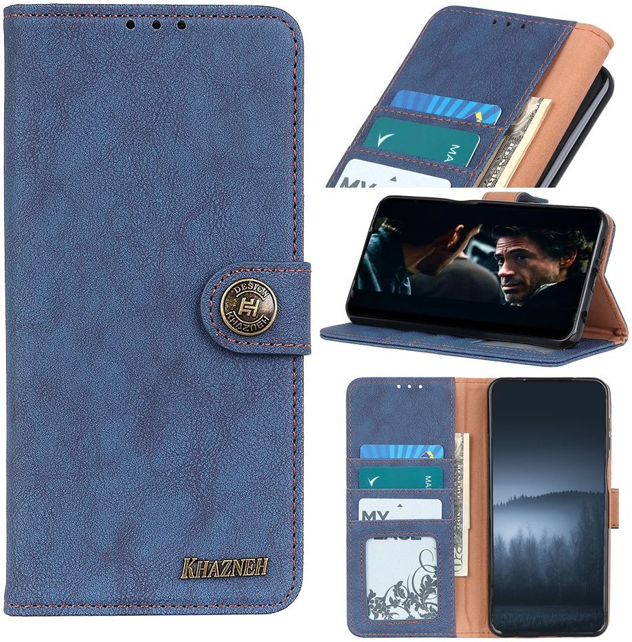 Sony Xperia L4 Book Case Hoesje Portemonnee Retro Splitleer Blauw afbeelding 4