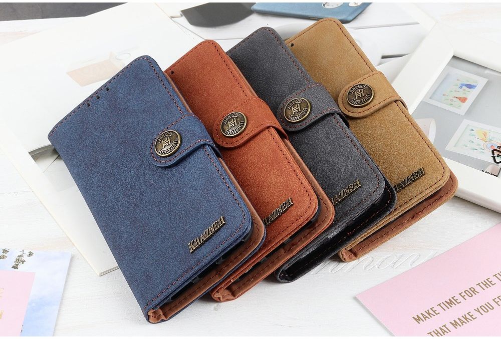 Sony Xperia L4 Book Case Hoesje Portemonnee Retro Splitleer Blauw afbeelding 6