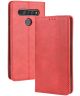 LG K51S Lederen Wallet Stand Hoesje Rood