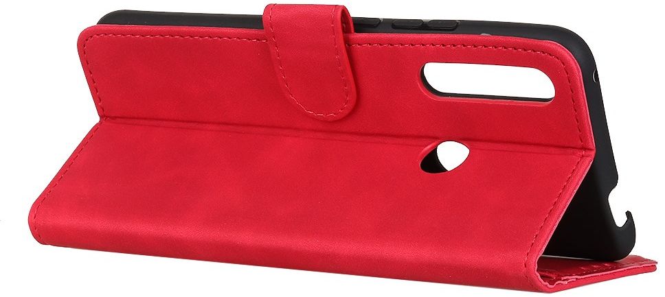 Huawei Y6p Book Case Hoesje Vintage Portemonnee Rood afbeelding 7