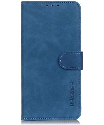 Huawei Y6p Book Case Hoesje Vintage Portemonnee Blauw Hoesjes