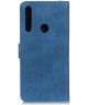 Huawei Y6p Book Case Hoesje Vintage Portemonnee Blauw