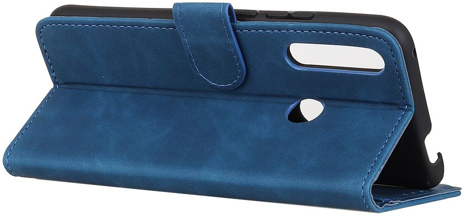 Huawei Y6p Book Case Hoesje Vintage Portemonnee Blauw afbeelding 3
