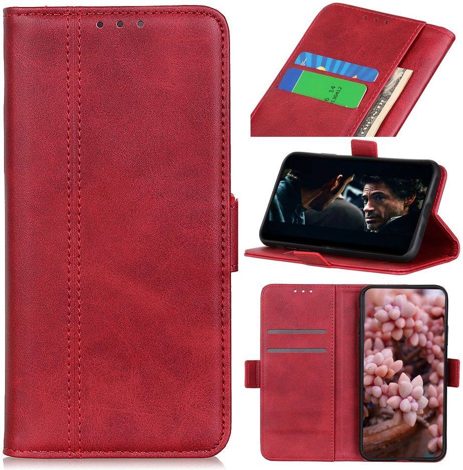 Huawei Y5p Hoesje Portemonnee Hoesje Rood afbeelding 3