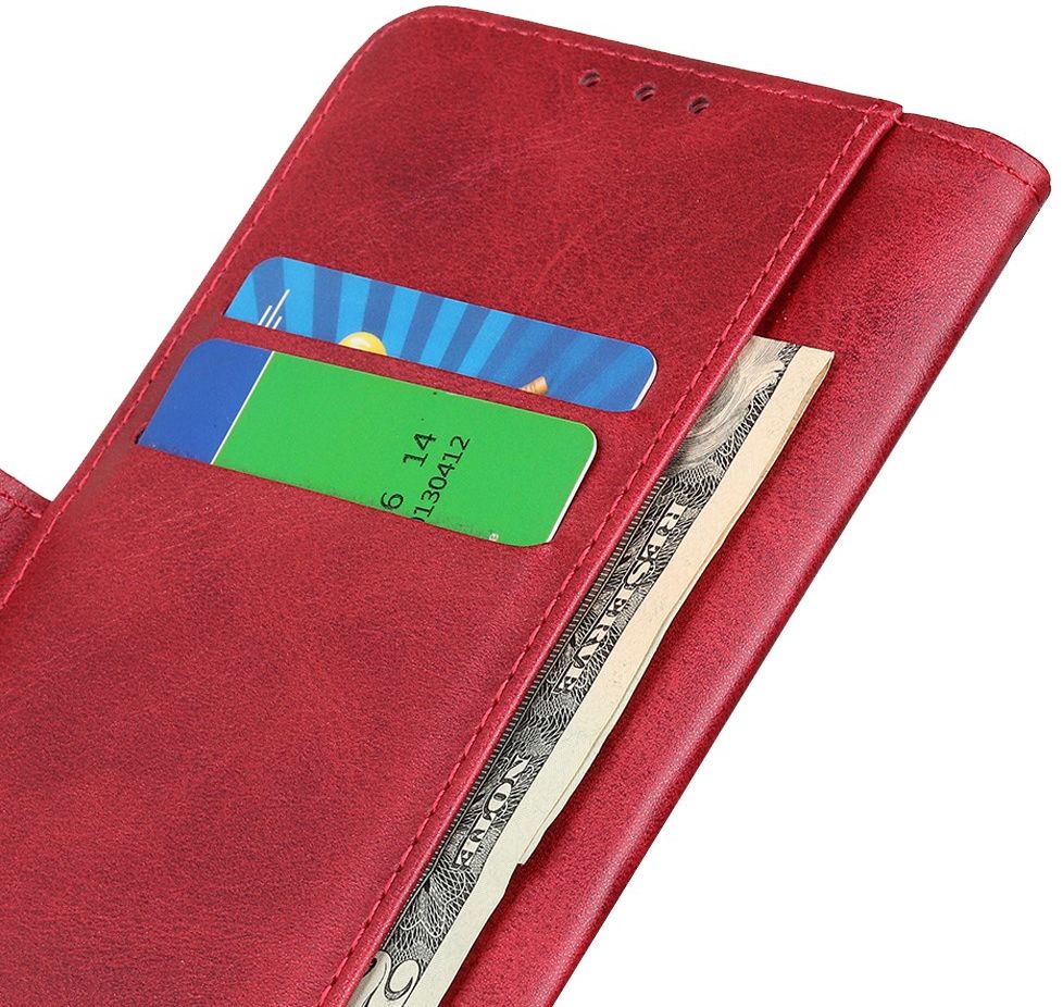 Huawei Y5p Hoesje Portemonnee Hoesje Rood afbeelding 6