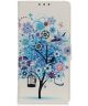 Huawei P Smart 2020 Hoesje Portemonnee met Print Tree Blauw