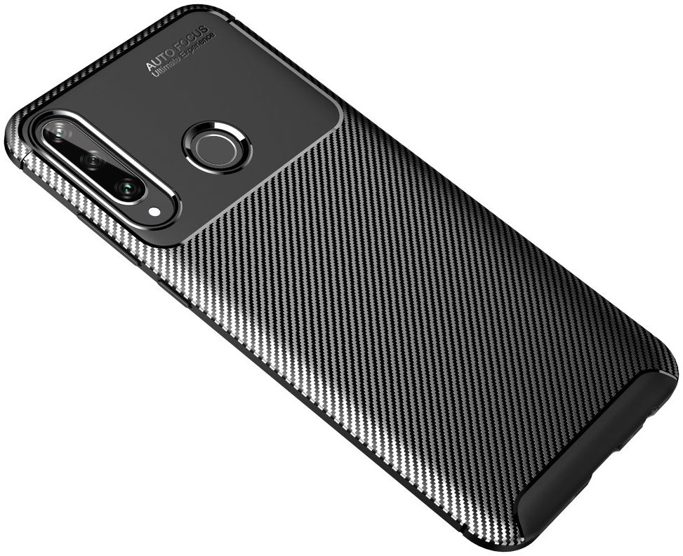 Huawei Y6p Hoesje Geborsteld Carbon Zwart afbeelding 3