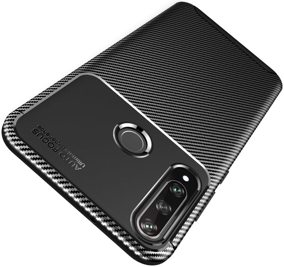 Huawei Y6p Hoesje Geborsteld Carbon Zwart afbeelding 4