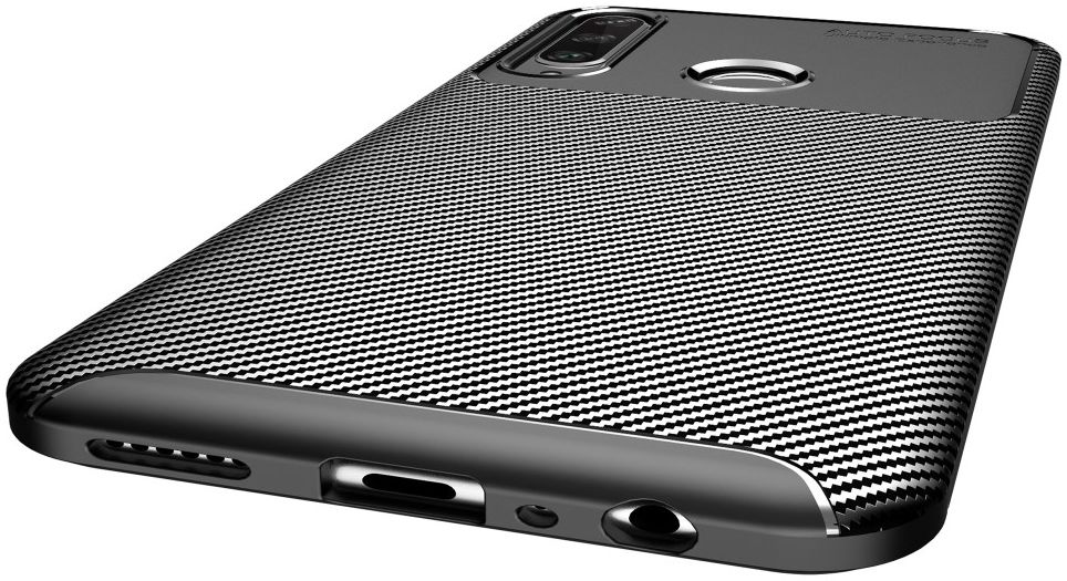 Huawei Y6p Hoesje Geborsteld Carbon Zwart afbeelding 5