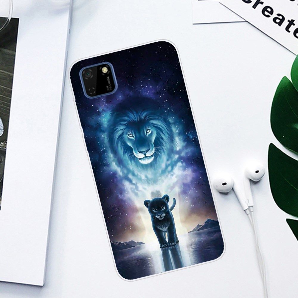 Huawei Y5p TPU Back Cover Met Leeuw Print afbeelding 2