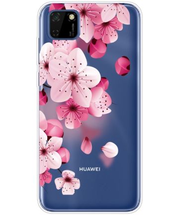 Huawei Y5p TPU Back Cover Met Blossom Print Hoesjes