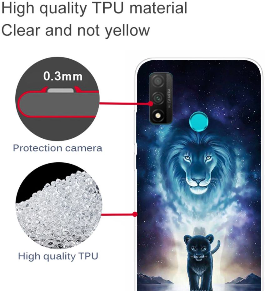 Huawei P Smart 2020 TPU Back Cover Met Leeuw Print afbeelding 3